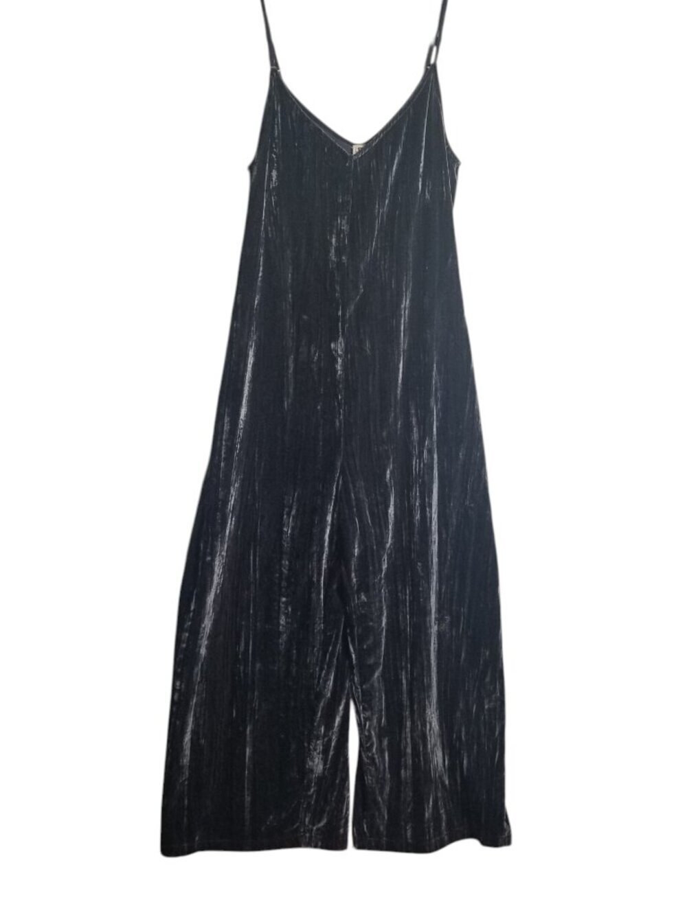 Dolan by Anthropologie Women's Dark Grey Crushed Velvet Jumpsuit Sz S